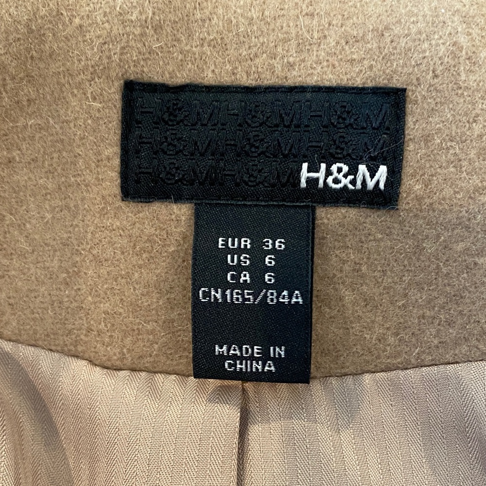 H&M Tan Double-Breasted Trench Coat - Picture 5 of 7